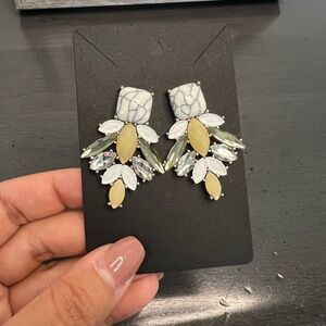 EXPRESS Stone & Crystal Silver Tone Stud Earrings